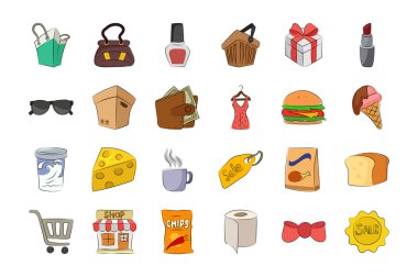 Alışveriş yarım yamalak vektör simge 1