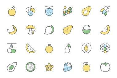 Gıda vektör simgeler 1 renkli