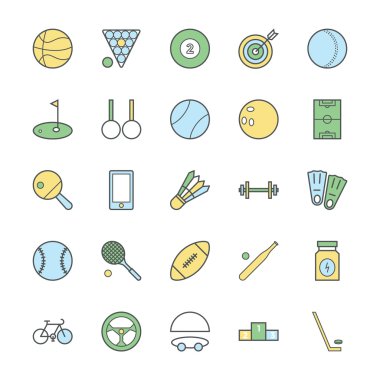 Spor kalın vektör simgeler 1
