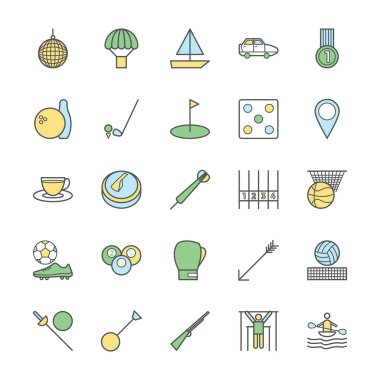 Spor kalın vektör simgeler 6