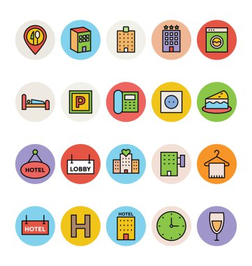 Otel ve Restoran vektör simgeler 3