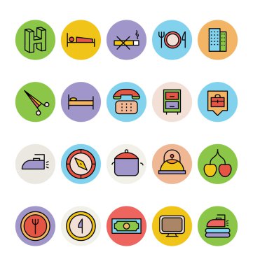 Otel ve Restoran vektör simgeler 4