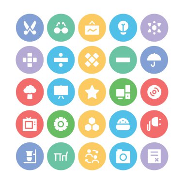 Eğitim kalın vektör simgeler 4