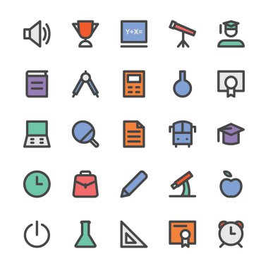 Education Black Outlined Icons 1 clipart