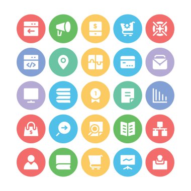  SEO ve pazarlama vektör simgeler 7