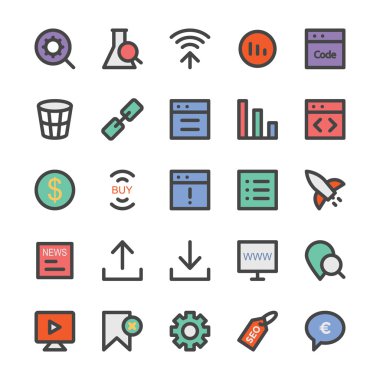 SEO ve pazarlama vektör simgeler 5