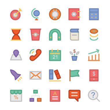 SEO ve pazarlama vektör simgeler 2