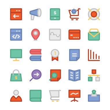 SEO ve pazarlama vektör simgeler 7