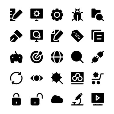 SEO ve pazarlama vektör simgeler 1