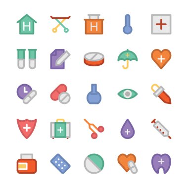 Sağlık vektör simgeler 2 renkli