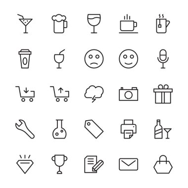 Web ve kullanıcı arabirimi anahat vektör simgeleri 11