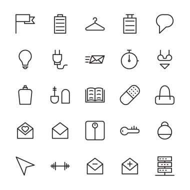 Web ve kullanıcı arabirimi anahat vektör simgeleri 12