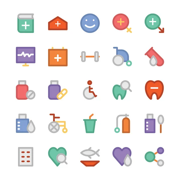 Health Colored Vector Icons 3 — Stock Vector