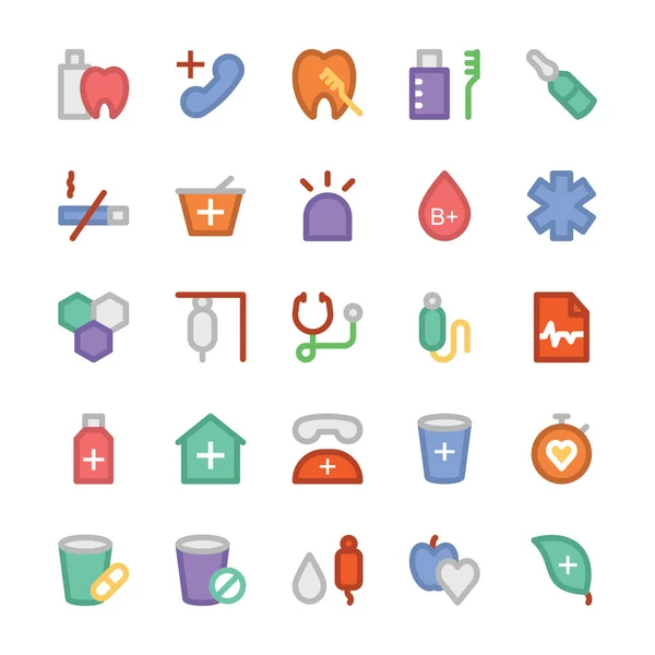 Health Colored Vector Icons 4 — Stock Vector