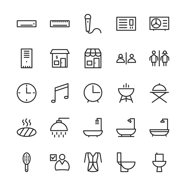 Hotel overzicht Vector Icons 1 — Stockvector