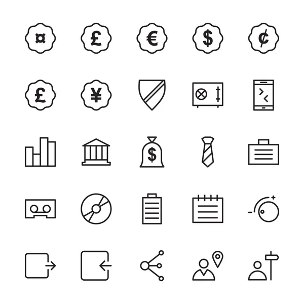 Iconos vectoriales de contorno de interfaz web y de usuario 9 — Vector de stock