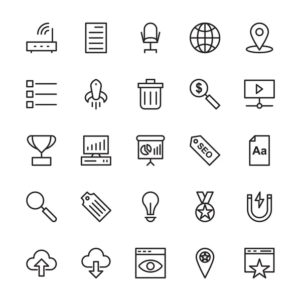 SEO and Marketing Outline Vector Icons 4 — Stock Vector