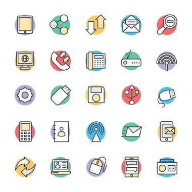 İletişim serin vektör simgeler 3