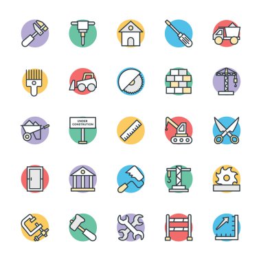 İnşaat güzel vektör simgeler 1