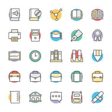 Eğitim Cool Vektör Simgeleri 3