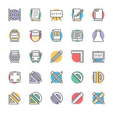 Eğitim serin vektör simgeler 1