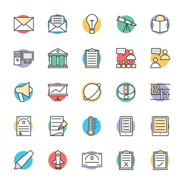 Eğitim Cool Vektör Simgeleri 6