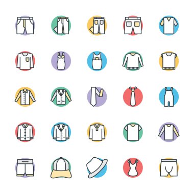 Fashion and Clothes Cool Vector Icons 8 clipart