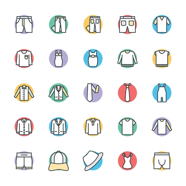 Fashion and Clothes Cool Vector Icons 8 — Stock Vector