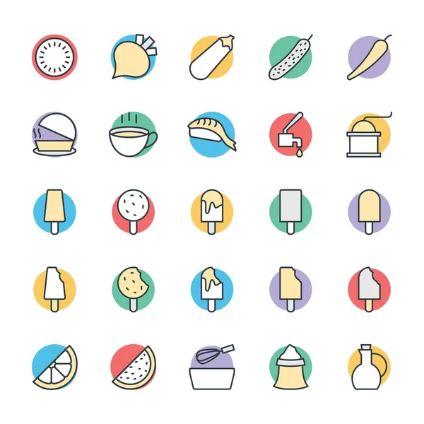 Food Cool Vector Icons 6 — 图库矢量图片