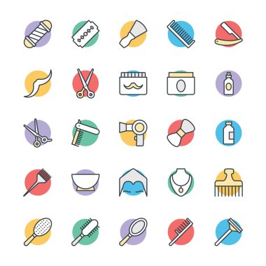 Kuaför Cool Vektör Simgeleri 1