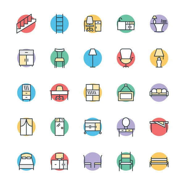 Furniture Cool Vector Icons 4 — 스톡 벡터