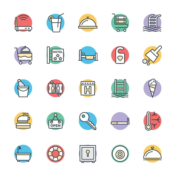 Hotel & Restaurant Cool Vector Icons 2 — Stock Vector