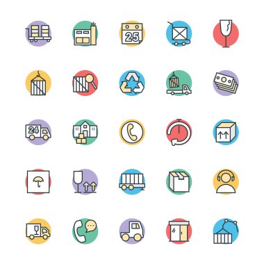 Lojistik Teslimat Cool Vektör Simgeleri 3