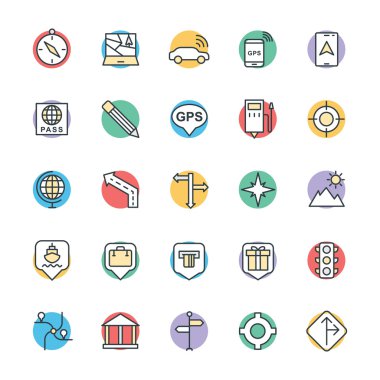 Map and Navigation Cool Vector Icons 2 clipart