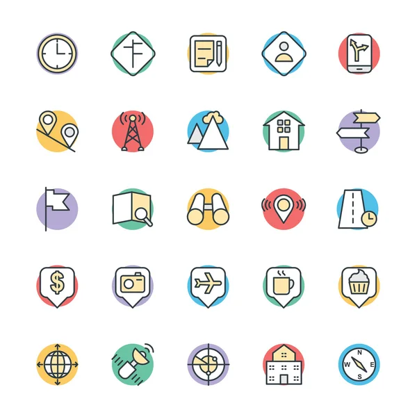 Map and Navigation Cool Vector Icons 3 — Stock Vector