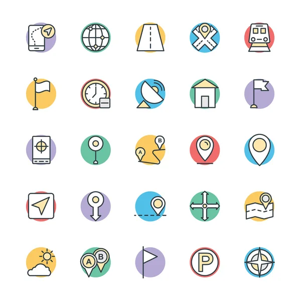 Map and Navigation Cool Vector Icons 1 — Stock Vector