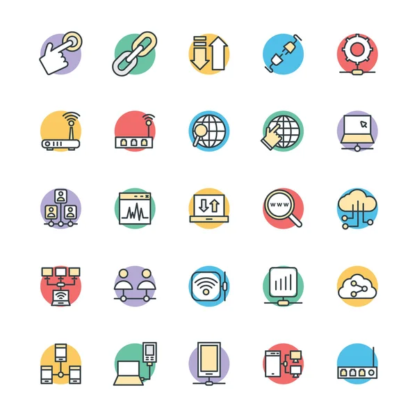 Networking Cool Vector Icons 3 — Stok Vektör