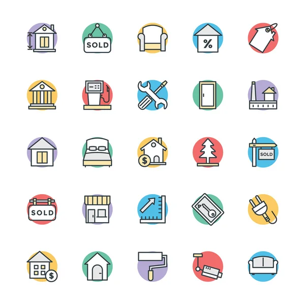 Iconos frescos del vector de los bienes raíces 3 — Vector de stock