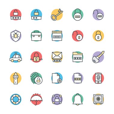 Güvenlik Cool Vektör Simgeleri 2
