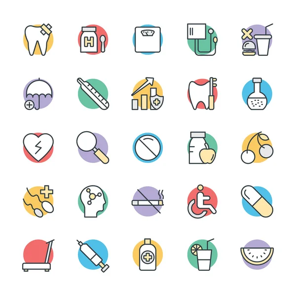 Salud y Medicina Cool Vector Iconos 9 — Vector de stock