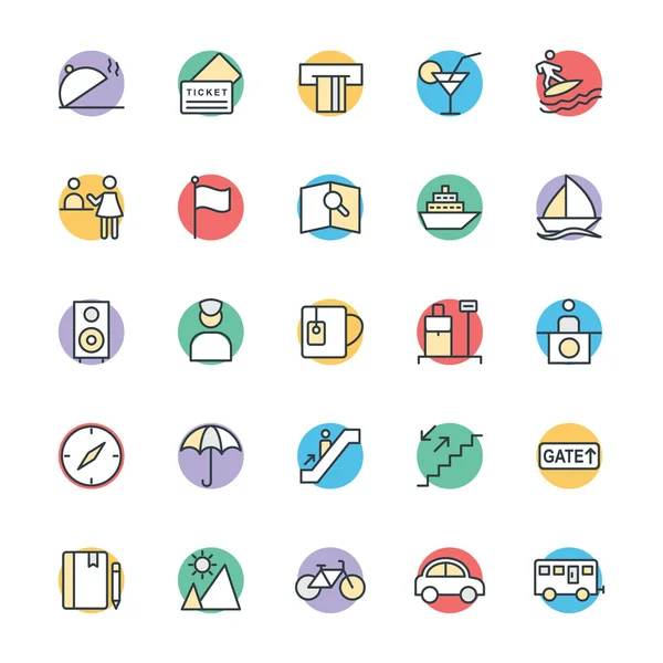 Viajes Cool Vector Iconos 3 — Vector de stock