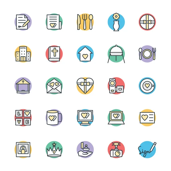 Boda Cool Vector Iconos 3 — Vector de stock