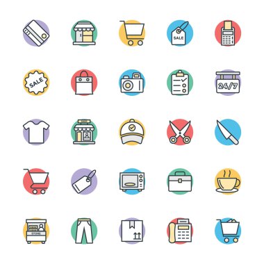 Alışveriş Cool Vektör Simgeleri 1