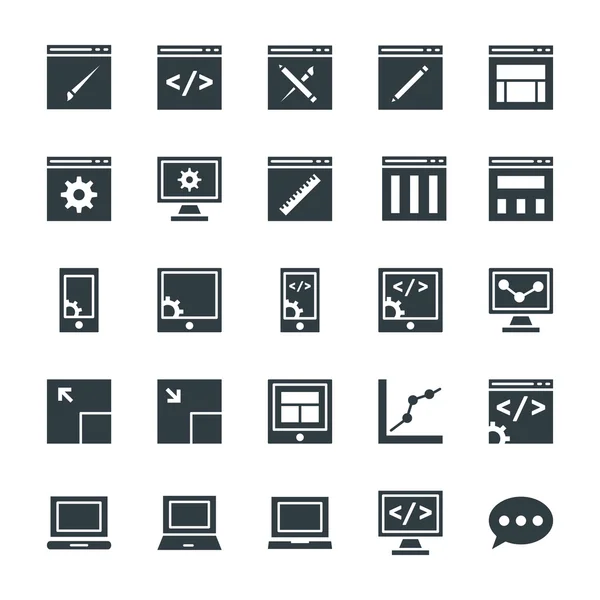 Diseño y desarrollo Cool Vector Iconos 1 — Archivo Imágenes Vectoriales