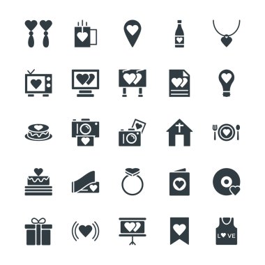 Aşk ve Romantizm Cool Vektör Simgeler 3