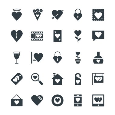 Aşk ve Romantizm Cool Vektör Simgeleri 2