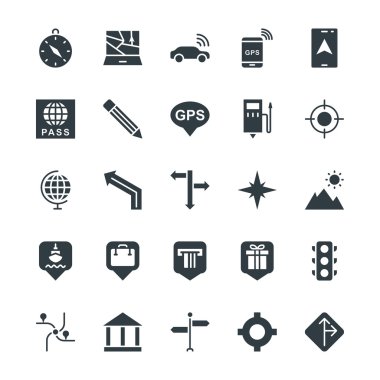 Map and Navigation Cool Vector Icons 2 clipart
