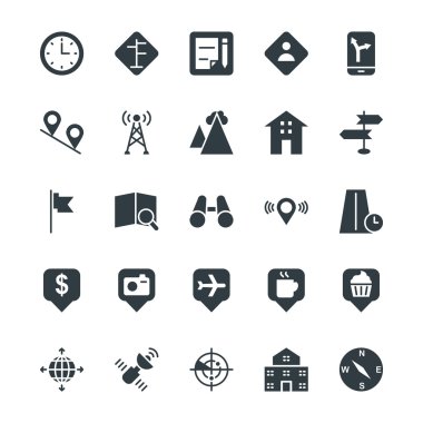 Map and Navigation Cool Vector Icons 3 clipart