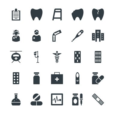 Tıp ve Sağlık Cool Vektör Simgeleri 2