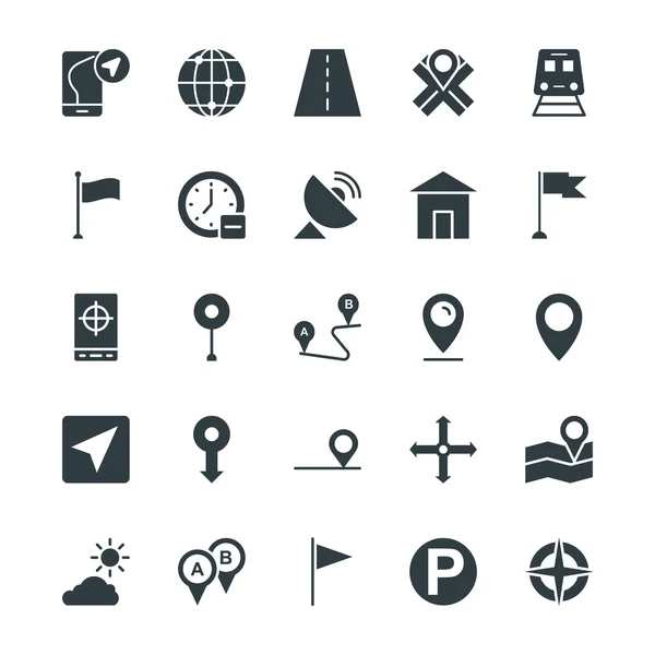 Map and Navigation Cool Vector Icons 1 — Stock Vector